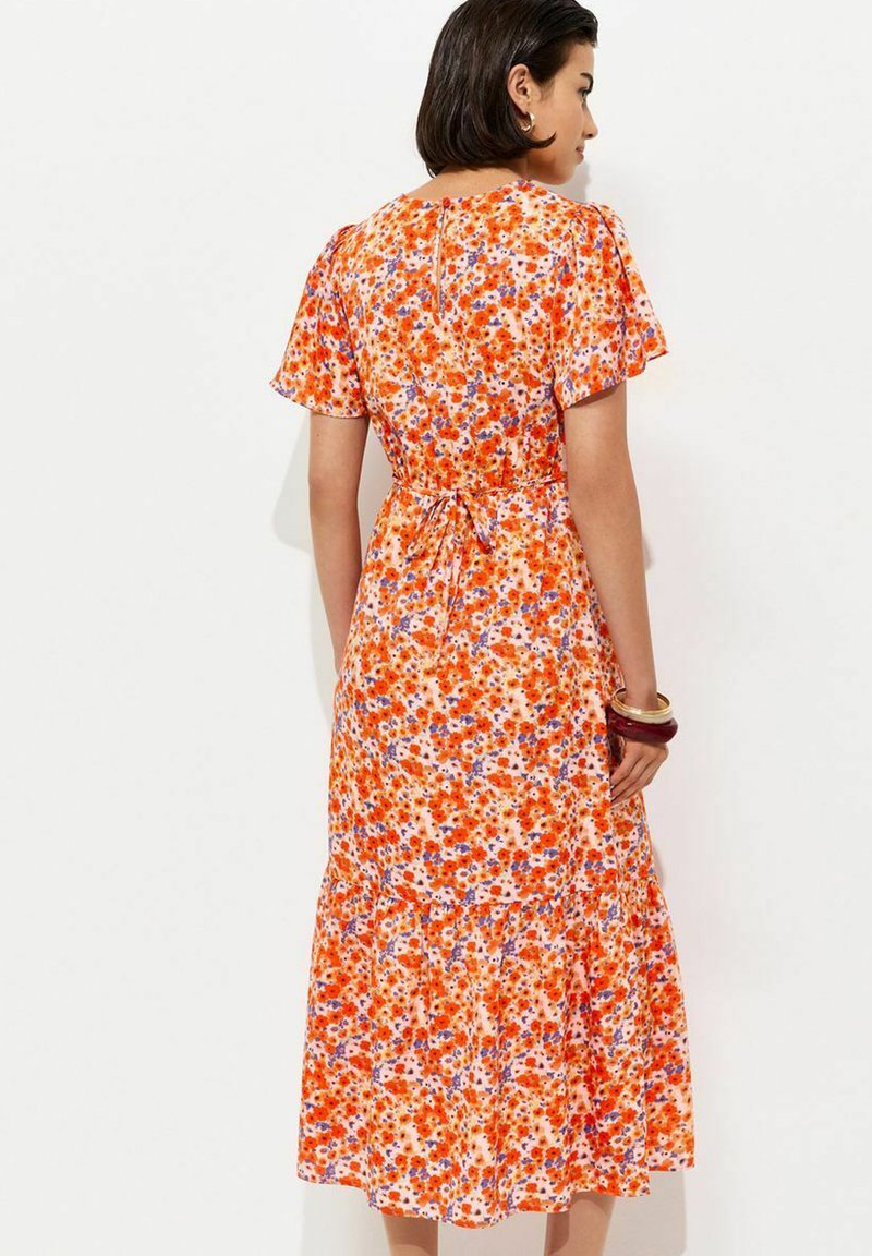 new look orange floral dress Orange Ditsy Floral Strappy Tie Front Mini Dress