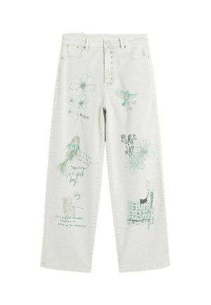 Desigual, LONG PRINTED JEANS - Loose Jeans - white