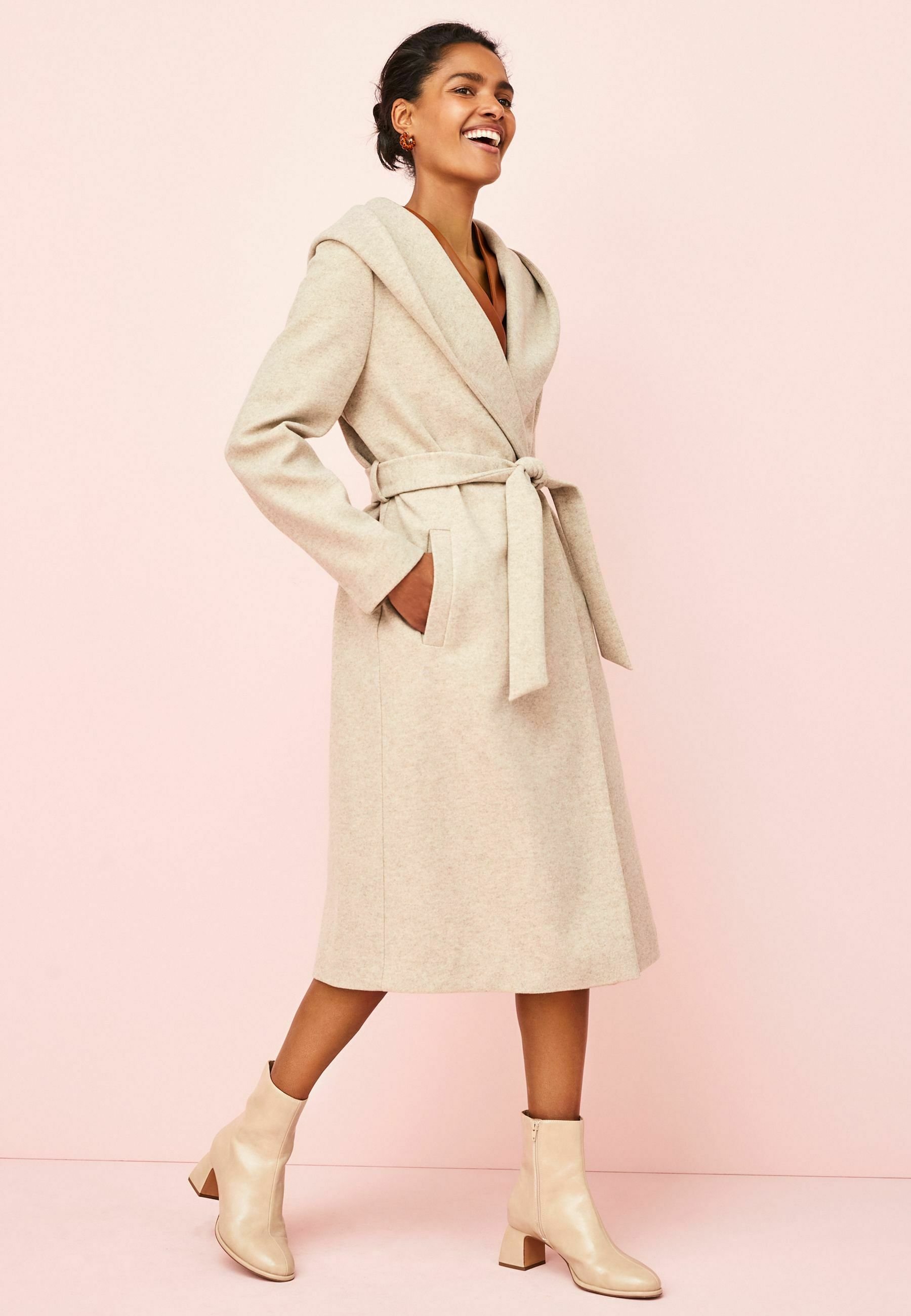 Next BELTED - Classic coat - oatmeal 