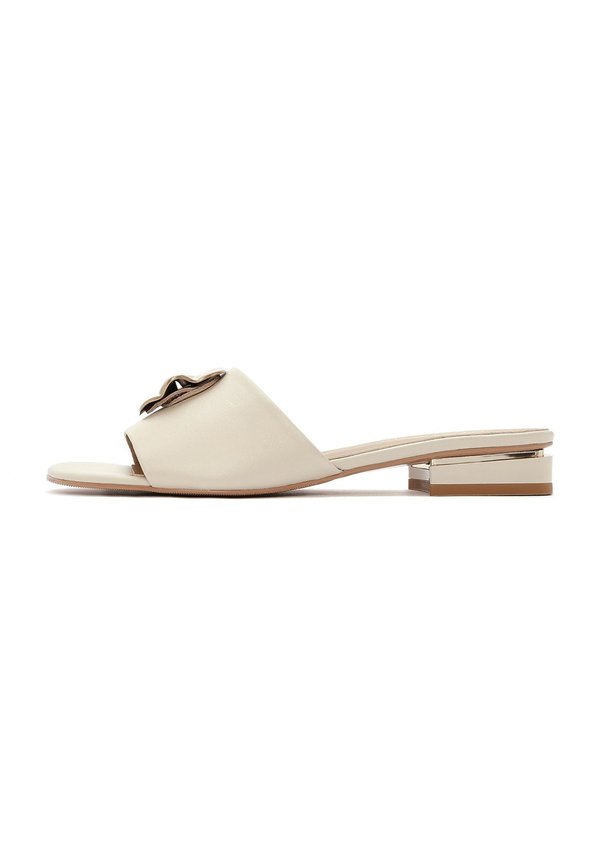 Pantolette flach - beige