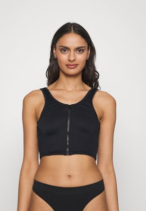 We Are We Wear ELSA ZIP FRONT TANK - Πάνω μέρος μπικίνι - black