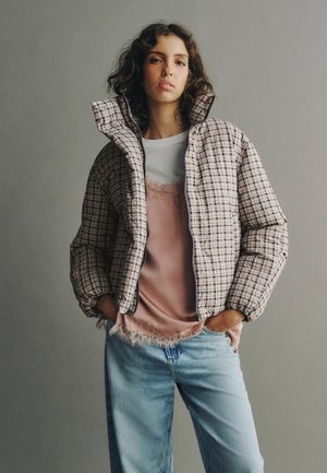 Next, SHORT PADDED JACKET - Winter jacket - pink check