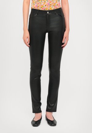 PHLAME CUIR LISSE - Pantaloni di pelle - black