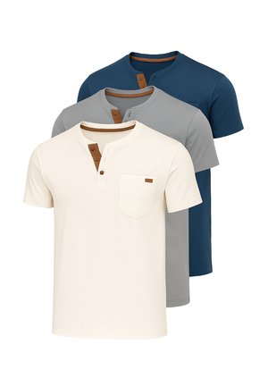 SET OF 3 - Camiseta básica - white blue grey