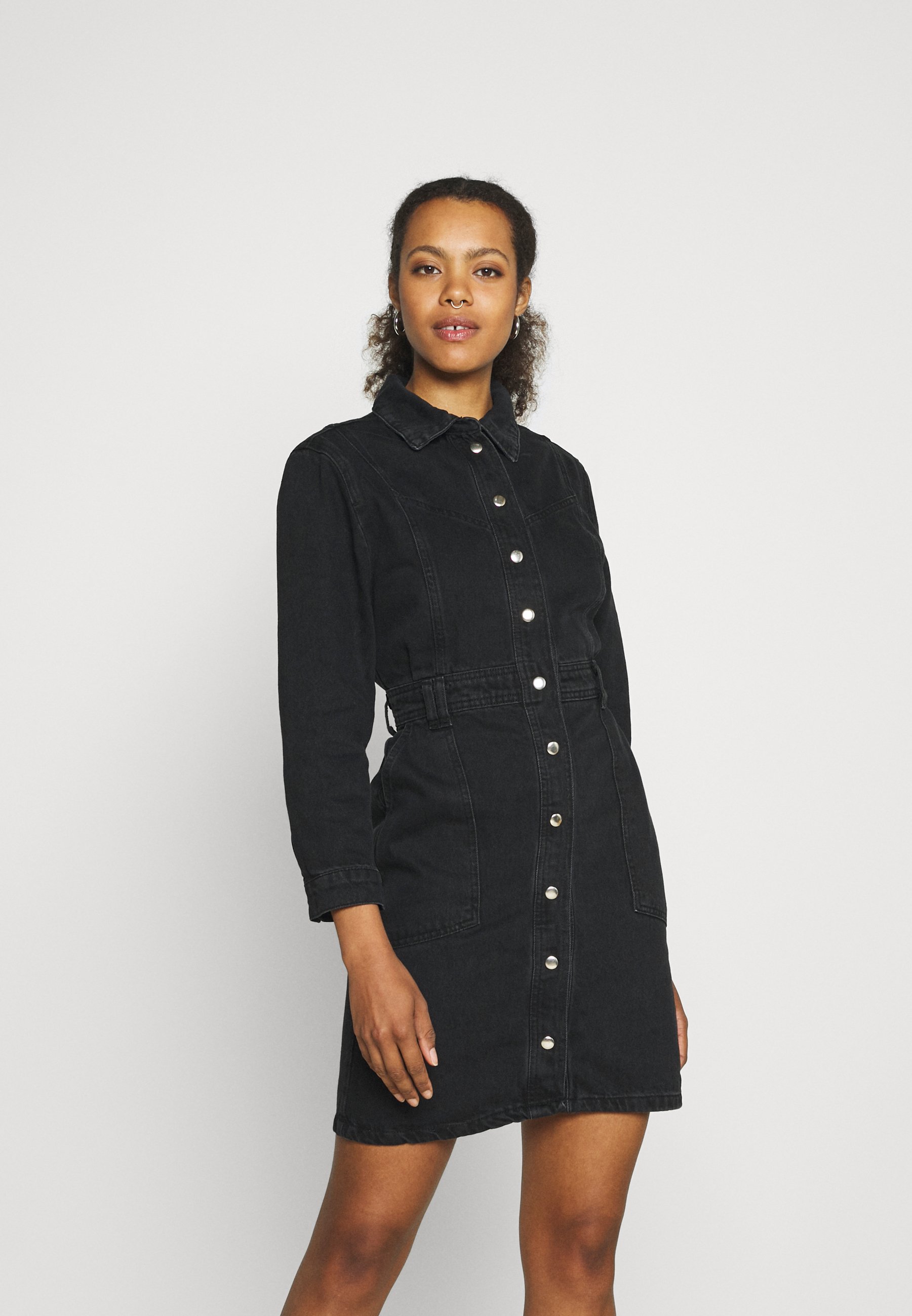 Trendyol Siyah Denim Dress, Women's, Size: 10, Black