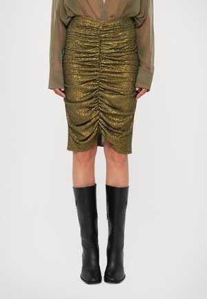 SHIRRED FRONT SKIRT TO KNEE - Kokerrok - bark
