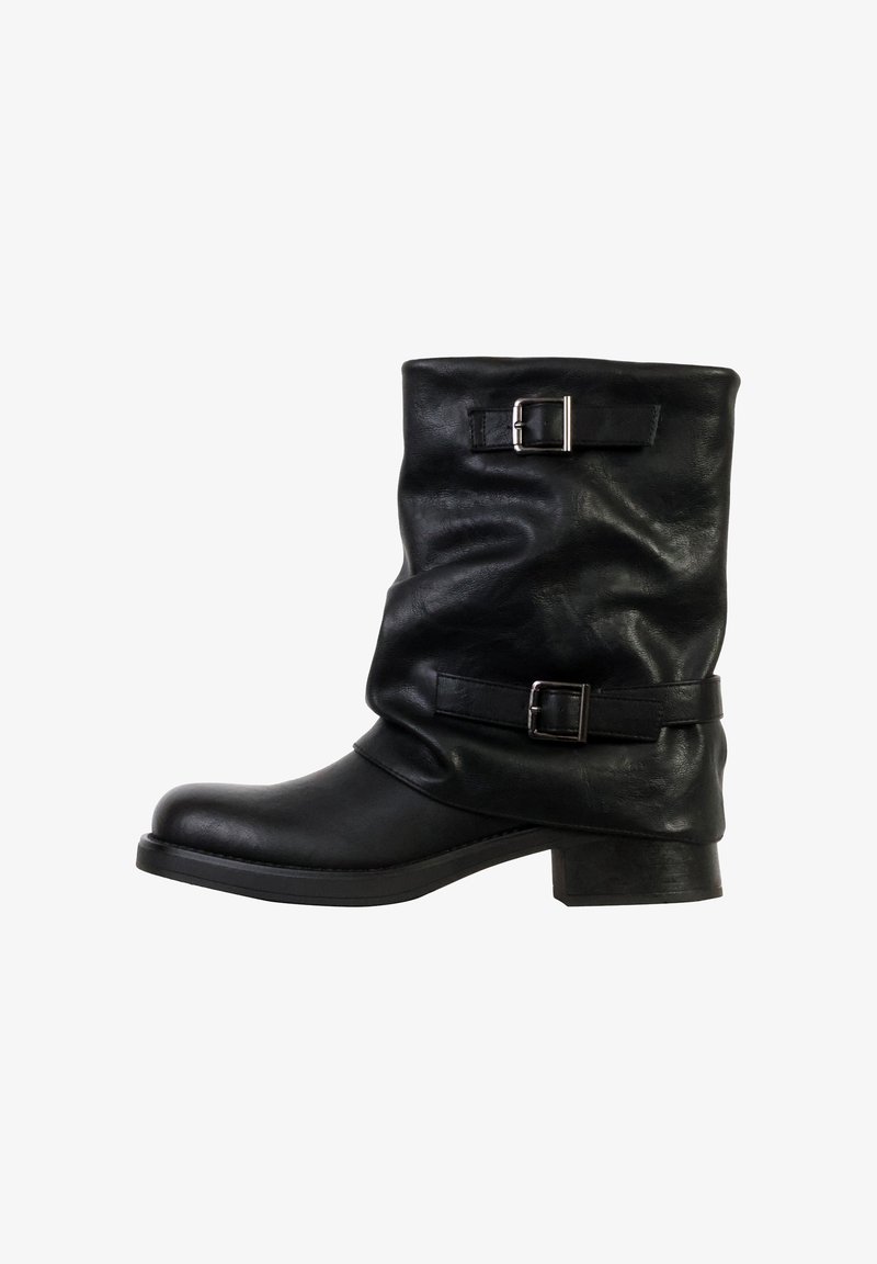 Super Mode BOUCLES BRIDES - Bottines de cowboy / motard - noir