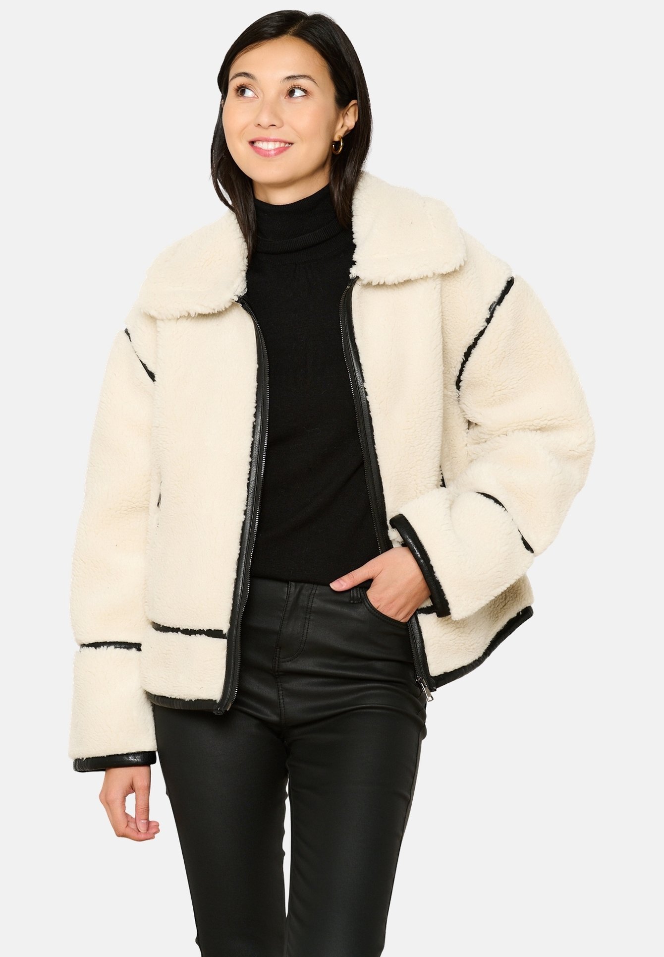 LolaLiza SHERPA Fleecejacke offwhite/beige