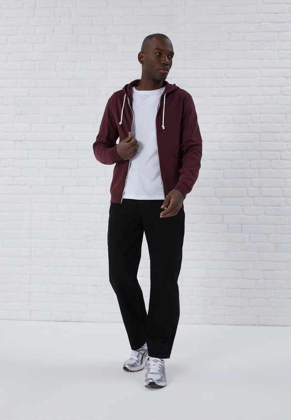 Zip-up sweatshirt - mottled bordeaux4