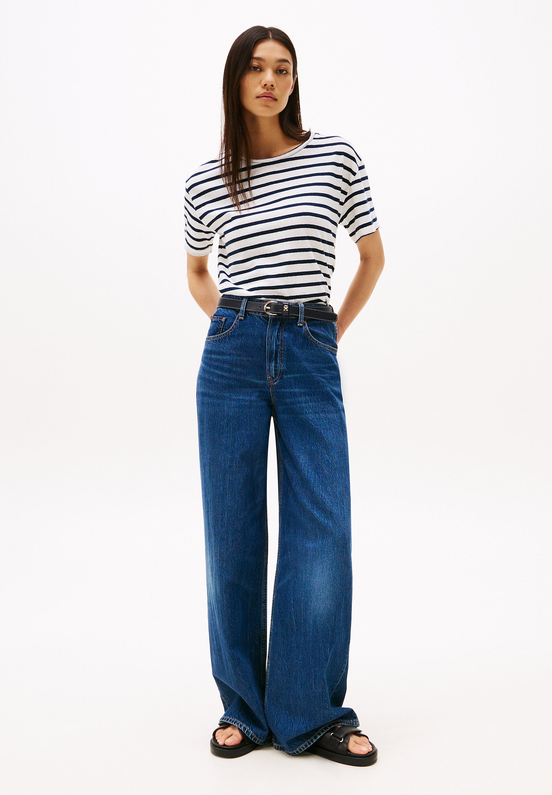 売れ筋商品|||トミー ヒルフィガー Tシャツ レディース トップス MODERN - Print T-shirt - breton dark night navy stp Tommy Hilfiger T-Shirt print - breton dark night navy stp