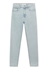 Vaaleansiniset farkut slim fit -mallilla, viiden taskun suunnittelulla ja klassisella vetoketjulla. Haalistunut viimeistely ja minimaalinen ommeltyyli.