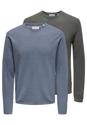 2 PACK - Striktrøje - blau   grau