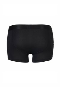 Boxer neri realizzati in materiale morbido, con una vestibilità aderente e una cintura elastica ampia. Il retro presenta un design semplice senza motivi.