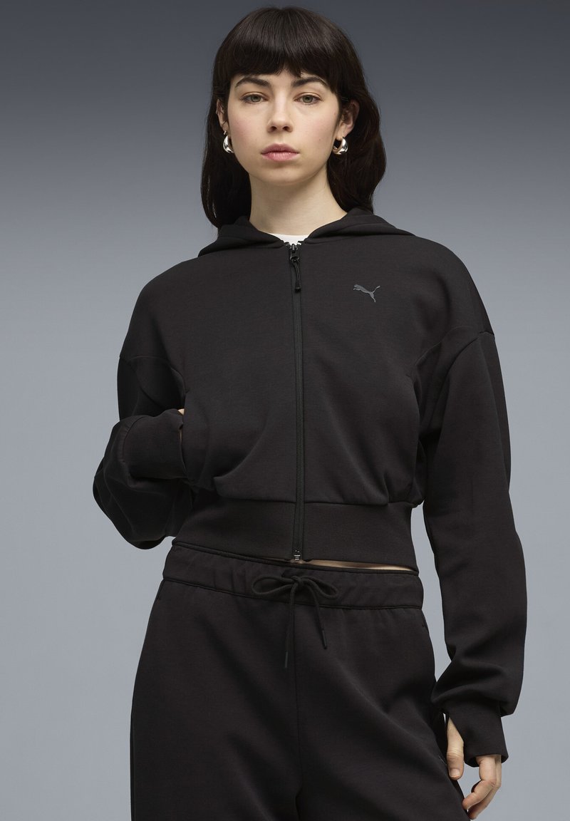 Puma TECH SENSE KAPUZEN - Mikina na zip - black