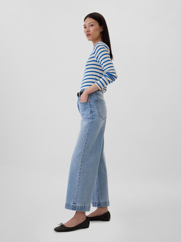 WIDE LEG CROP THALIA - Wide Leg - light wash4