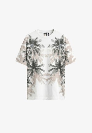 Antony Morato, REGULAR RAGLAN FIT IN LIGHT WITH WATER PRINT ON FRONT AND BACK - Camiseta estampada - white