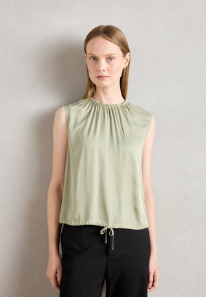 ROUND NECK GATHERING DETAILS SLEEVELESS SOLID - Blouse - smooth sage