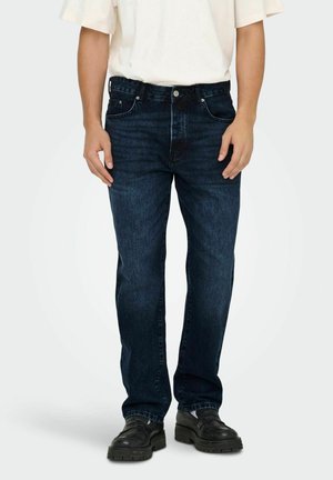 Sirgete säärtega teksad - blue black denim