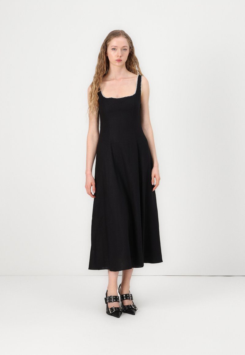 Lauren Ralph Lauren Floral Stretch Cotton Midi Dress - Vestito di maglina - blue/blu scuro