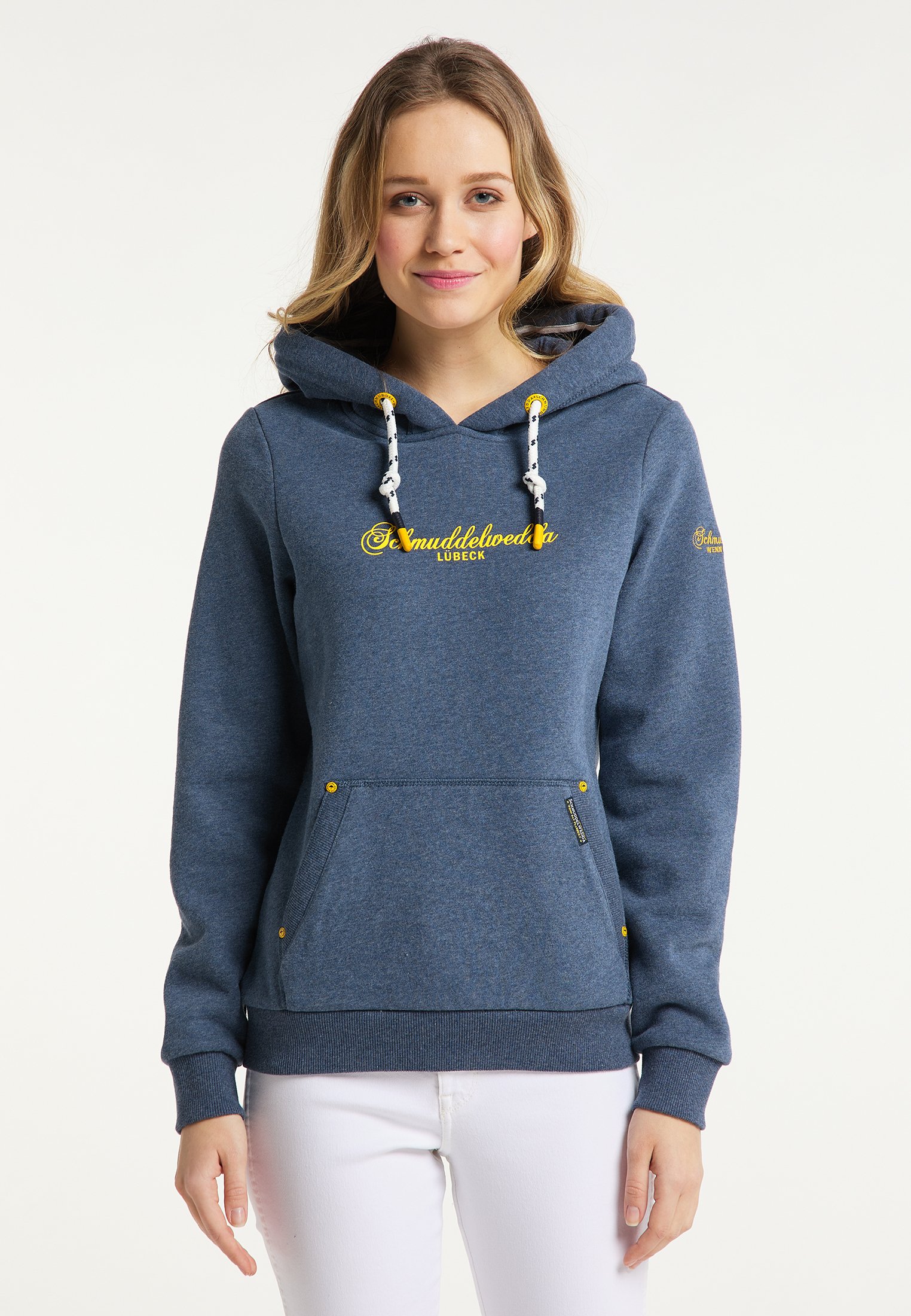 marine blauwe hoodie