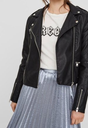 Chaqueta de cuero sintético - black