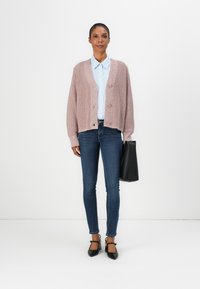 TOM TAILOR DENIM V NECK CARDIGAN - Cardigan - antique rose melange