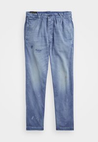 STRAIGHT FIT DISTRESSED TWILL PANT - Jeans Straight Leg - blue