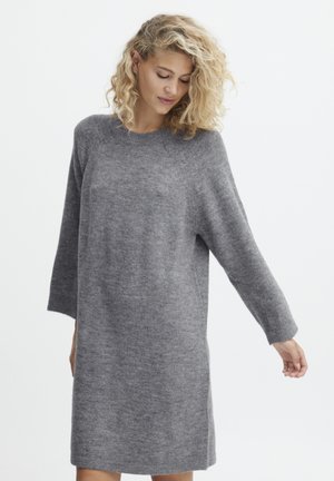 b.young BYOMINA - Vestido de punto - mid grey melange