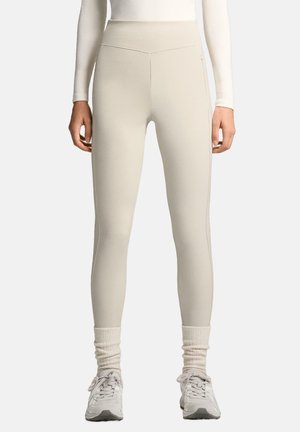 WARM HIGH-RISE ANKLE-LENGTH LEGGINGS WITH POCKETS - Bežecké legíny - sand