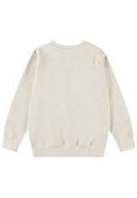 Felpa beige chiaro con maniche raglan lunghe, scollo rotondo e polsini e orlo a costine. Tessuto dalla texture liscia con un design semplice e minimalista.