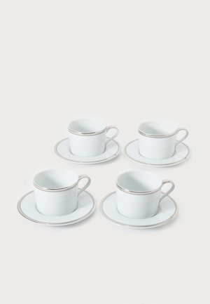 WILSHIRE TEA CUP SAUCER SET - Soucoupe - silver/white