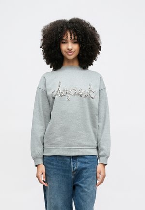 TERRY RHINESTONE SWEATER - Sweatshirt - dark grey melange