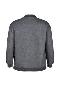 Felpa grigia con scollo rotondo, maniche lunghe, polsini e orlo a costine. Realizzata in tessuto morbido e texture, dal design casual.
