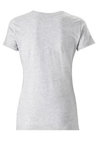 Grå bomulds t-shirt med rund halsudskæring og korte ærmer. Glat tekstur, standard pasform, og ingen synlige mønstre eller detaljer.