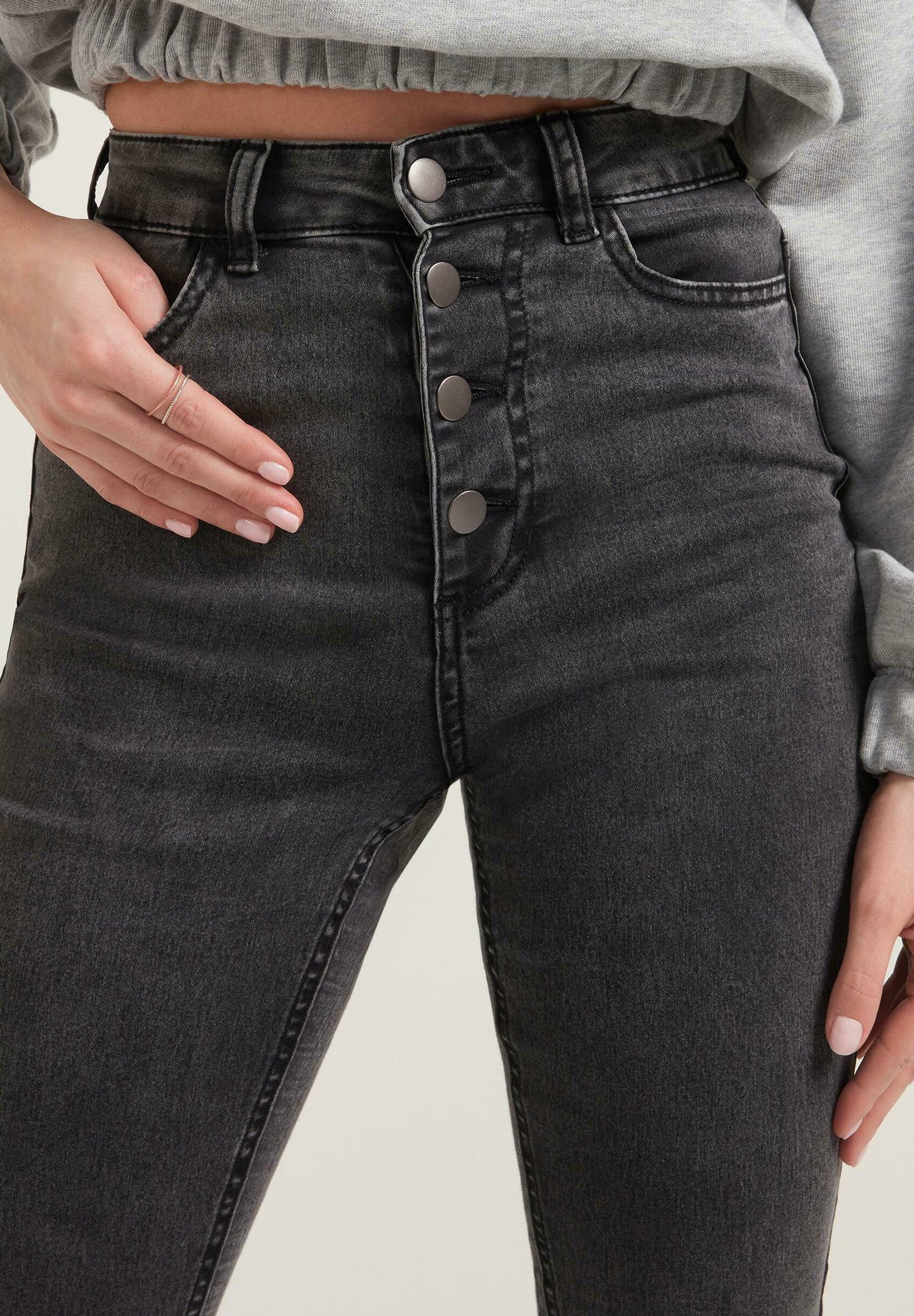 Tezenis PASSFORM, HOHEM BUND UND KNÖPFEN - Jeans Skinny Fit - nero jeans/nero  - Zalando