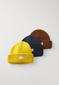 UNISEX 3 PACK - Mütze - dark brown/dark blue/mustard yellow