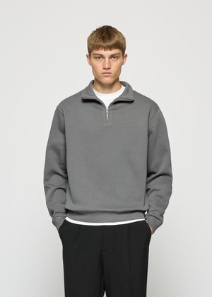 BASIC MOCK NECK ZIP - Sweatshirt - gray
