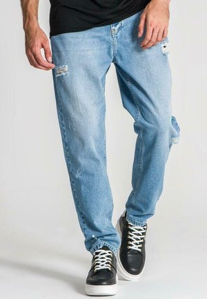 RIPPED BALLOON LEG  - Jean boyfriend - light blue