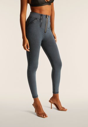 ICE - Leggings - Trousers - black denim + blue overdyed