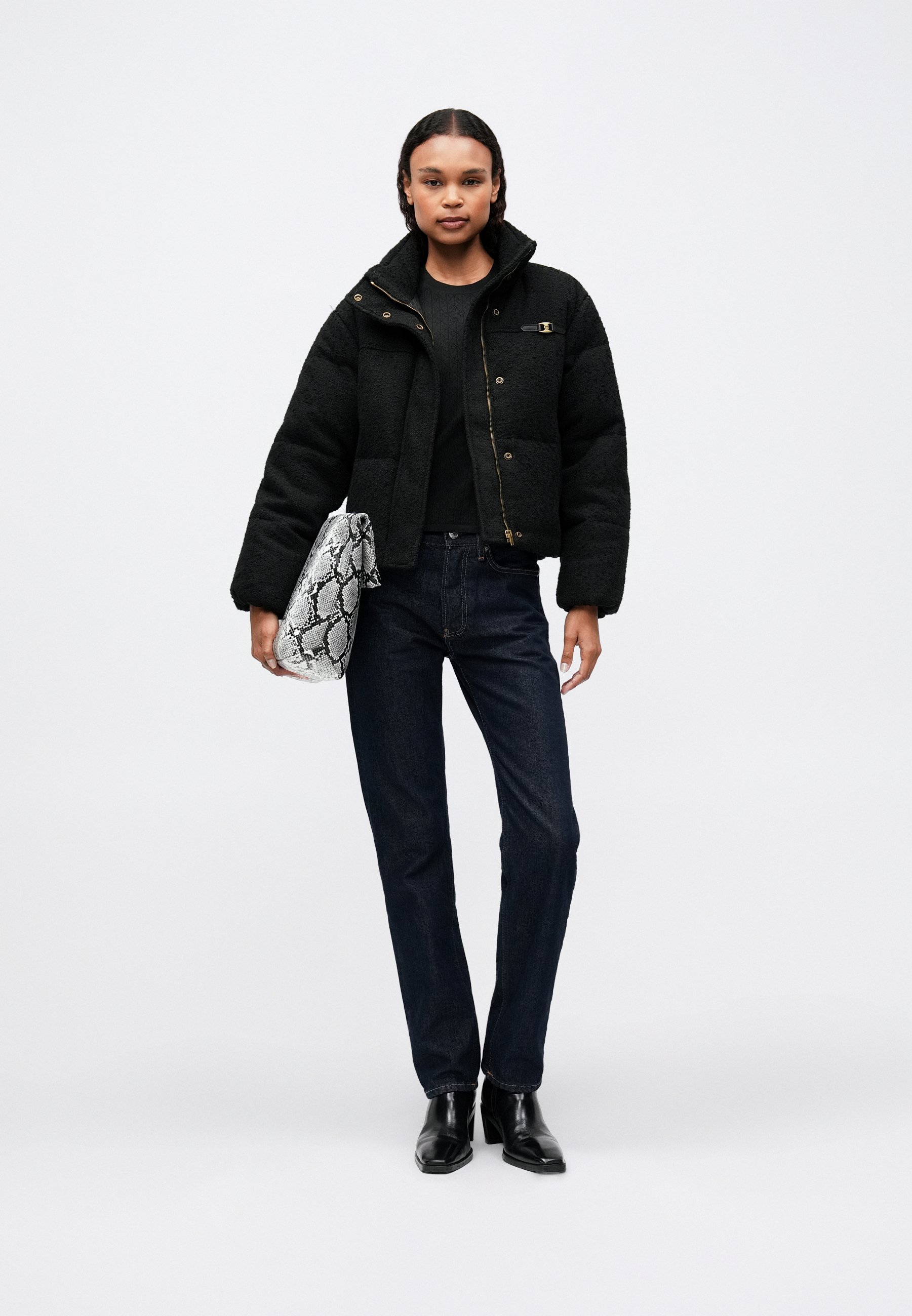 COACH HERITAGE CROPPED PUFFER - Down jacket - black - Zalando