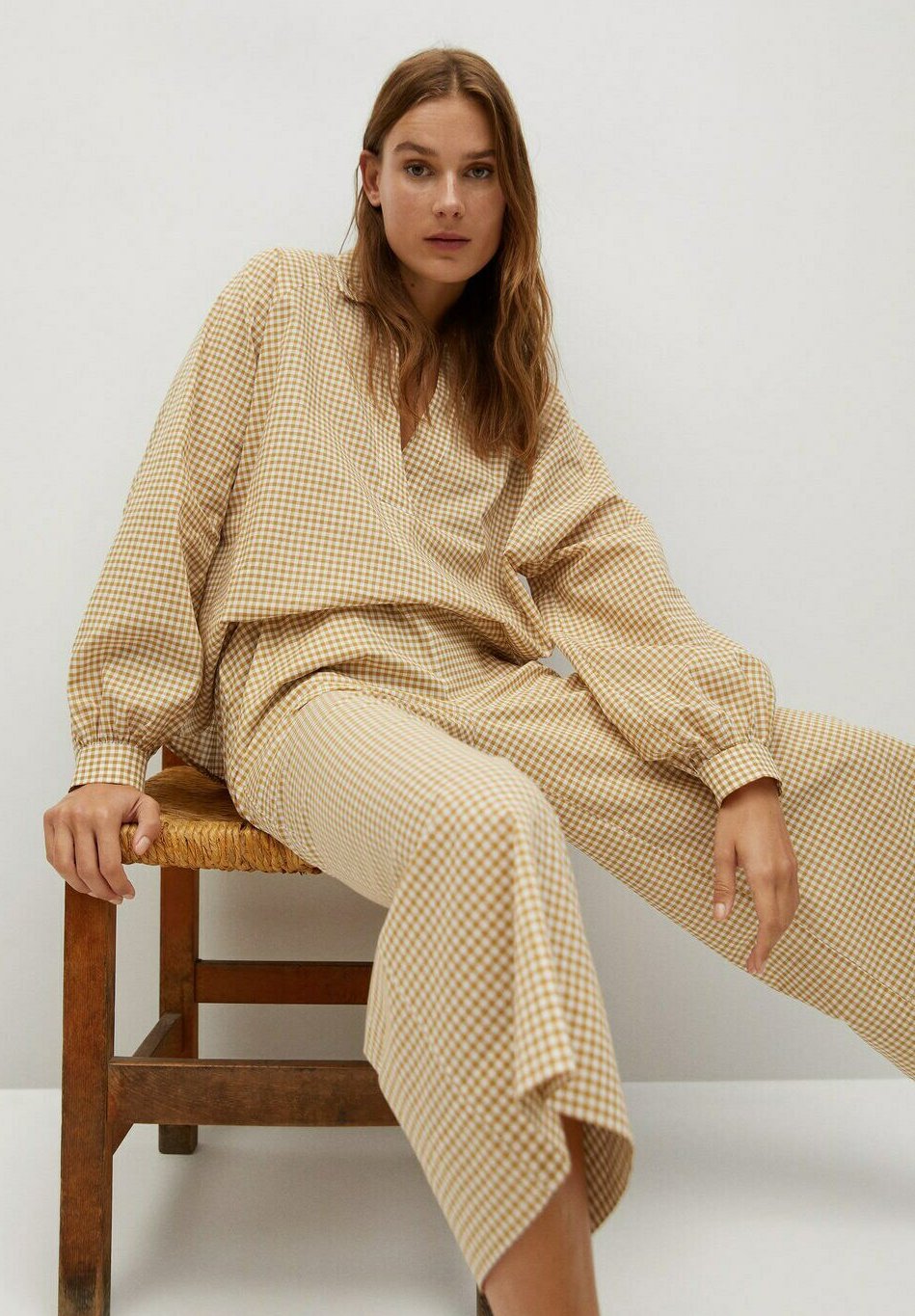Mango Pantalones - mostaza - Zalando.es