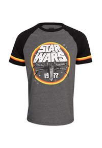 Henry Tiger STAR WARS 1977 CIRCLE - Triko s� potiskem - black charcoal