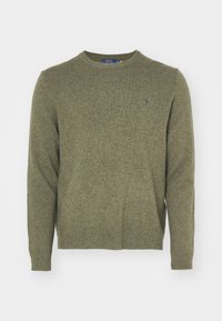 WOOL COTTON CREWNECK SWEATER - Pulover - cargo olive
