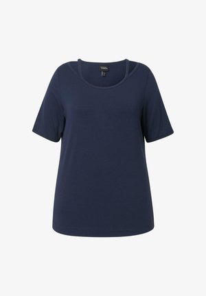 Ulla Popken, NECKLINE SHORT SLEEVE - T-shirt basic - marine