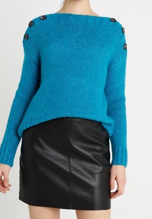 Stickad tröja - mottled teal