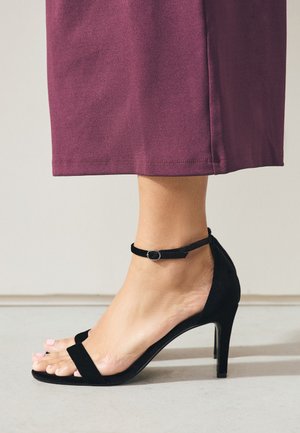 Sandály na vysokém podpatku - black velvet