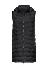 s.Oliver LEICHTE STEPP MIT LOGO-KAPUZE - Weste - schwarz