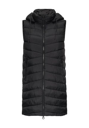 s.Oliver LEICHTE STEPP MIT LOGO-KAPUZE - Veste sans manches - schwarz