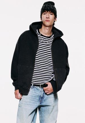 PULL&BEAR, STWD ZIP-UP - HOODIE - Sweat zippé - black