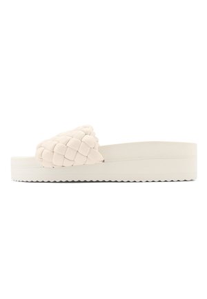 PLATEAU POOL HI WEAVE - Pantolette flach - perlweiß